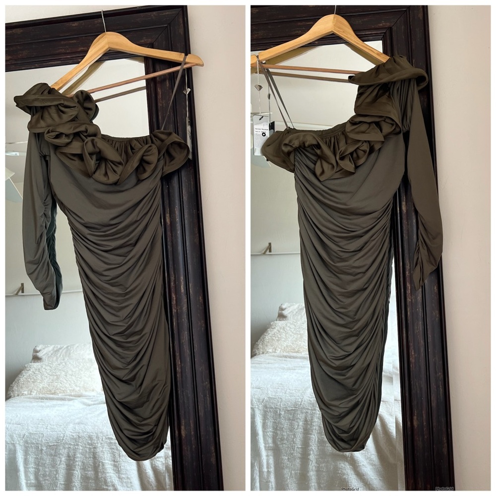 Forever Unique Tallulah Olive Green Dress - Picture 2 of 3
